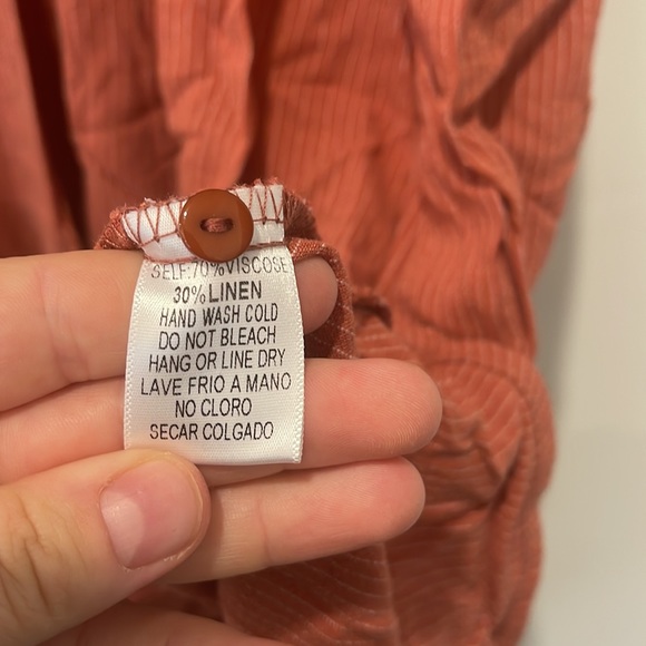 Modest rust stripe midi dress - Picture 3 of 3